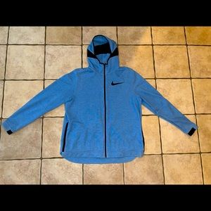 Nikes Mens Dri-fit  blue full zip sweatshirt jacket with black detail size XXL